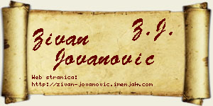 Živan Jovanović vizit kartica